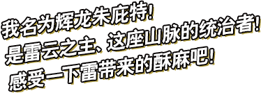 我名为辉龙朱庇特！是雷云之主、这座山脉的统治者！此刻起将化作你所放出的雷光！
